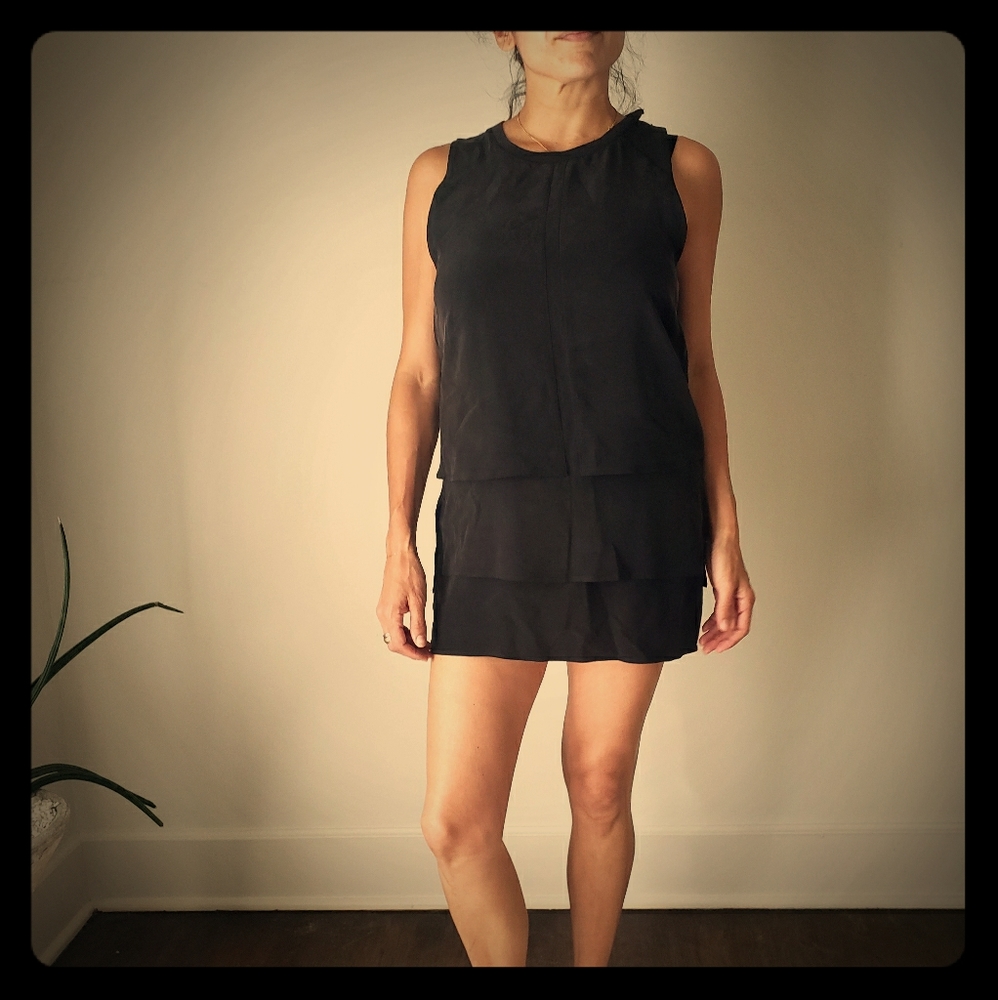 Mini layered black dress
